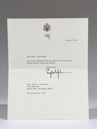 Typed Letter, Signed, with Original Mailing Envelope. Lyndon Baines Johnson.