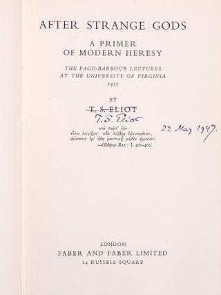 After Strange Gods: A Primer of Modern Heresy (Signed)