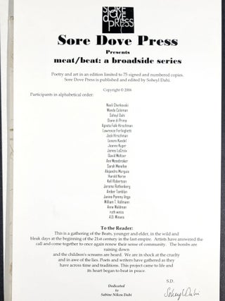 meat/beat: a broadside series (Signed)